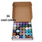 Pol&uuml;esterniit 1000 jardi 36 v&auml;rvi Terve kast V&auml;rvilised v&auml;ikesed rullid Kulumiskindel kodu&otilde;mblusmasina niidikomplekt cool colors