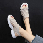 Spordisandaalid Naiste suvised libisemiskindlad lamedap&otilde;hjalised lihtsad vabaaja paksutallalised triibulised mugavad hingavad kerged sandaalid 40