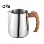 600ML/1000ML Latte Art Cup roostevabast terasest latte kann, paksendatud espresso piimavahustamistass k&auml;epidemega koju 600ML h&otilde;be