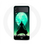 Coque Samsung Galaxy Z Flip4 roronoa zoro triple &eacute;p&eacute;e pleine lune