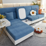 Four Seasons universaalne &uuml;hev&auml;rviline mood Lihtne kaasaegne žakaarv&auml;rvi diivanipadi t&auml;ispakett libisemiskindel kombineeritud diivani kate Backrest size-S sinine