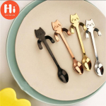 1 tk armas kassi k&auml;epidemega v&auml;ike lusikakulp rippuv kohvilusikas kuld