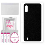 apgo Protective Skin Sticker for the back compatible with Wiko Y81, Wrap Film, Foil, Vinyl - Pattern Matte Black