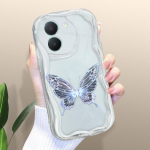 Armas koomiksimustriga kreemjas tekstuuriga korpus, lainelise servaga pehme silikoonkaanega telefoni&uuml;mbris Vivo jaoks Vivo S1 valge