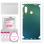 apgo Protective Skin Sticker for the back+sides compatible with Huawei P30 lite New Edition, Full Wrap Film, Foil, Vinyl - Pattern Carbon Chameleon CA