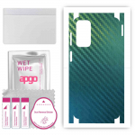 apgo kaitsev nahakleebis tagak&uuml;ljele ja k&uuml;lgedele, mis &uuml;hildub Samsung Galaxy F23-ga, t&auml;is&uuml;mbriskile, foolium, vin&uuml;&uuml;l &ndash; mustriga s&uuml;sinik-kameeleon CAKA1