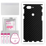 apgo Protective Skin Sticker for the back+sides compatible with OnePlus 5T, Full Wrap Film, Foil, Vinyl - Pattern Carbon Black