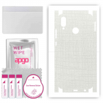 apgo Protective Skin Sticker for the back+sides compatible with Huawei P20 lite, Full Wrap Film, Foil, Vinyl - Pattern White Fabric
