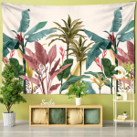 Palmipuu lehe gobel&auml;&auml;n seinakaunistus looduslikud troopilised taimed boheemlaslik hipilik esteetika tuba kodu dekoor 95x70cm