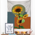 &Otilde;limaal Vaip Seinale Riputatav Lill Boheemlaslik Ins Stiilis Kunst Hippie Tapiz Moodne T&uuml;druku &Uuml;hiselamu Kodu Dekoratsioon 95x70cm