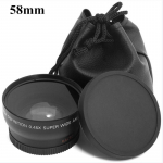 0,45x 58mm 58 lainurk makro lainurk objektiivikott 62mm kork Canon Eos 350d 400d 450d 500d 1000d 550d 600d 1100d 1tk must