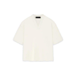 Fear of God Essentials V-kaelusega Cloud Dancer Meeste T-s&auml;rk Kreemjas 125BT234111F L