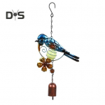 V&auml;rviline linnulillega tuulekell alumiiniumtorude/pimedas helendava kellukesega pallikonks Aia&otilde;ue sise&otilde;u, metallist rippuv tuulekella ripats B sinine