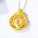 Kuldne V&auml;rv Paari Draakoni ja F&ouml;&ouml;niksi Ripats Draakon ja F&ouml;&ouml;niks Chengxiang Isane F&ouml;&ouml;niksi Kaelakee Naiste Ehted 40CM