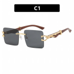 Vintage raamita p&auml;ikeseprillid meestele naistele mood &uuml;lem&otilde;&otilde;dulised ruudukujulised varjud prillid uus topeltsild gradient UV-kaitse UV400 p&auml;ikeseprillid hall