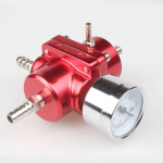 K&uuml;tuse R&otilde;huregulaator, Alumiiniumsulam Universaalne Reguleeritav FPR K&uuml;tuse R&otilde;huregulaator Manomeetriga Voolik 0-140psi Reguleeritav 7.13cm punane