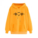 Naiste s&uuml;gistalvise kapuutsiga dressipluus, pullover, pikkade varrukatega mugav XL kollane