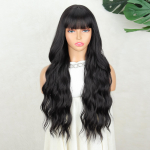 S&uuml;nteetilised pikad lainelised parukad koos tukkpikendustega Naturaalne parukas K&otilde;rge temperatuuriga kiust parukas naistele Cosplay kandmiseks 65cm