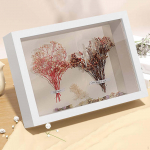 DIY Shadow Box puidust raami m&auml;luga lauaplaadi kuva kuivatatud lille jaoks Black