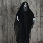 Halloween Hanging Ghosts Decorations Lightweight Portable Funny Light up Prop for Yard valge