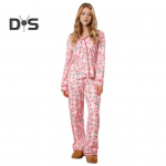 2 tk/komplekt naiste j&otilde;ulupidžaamakomplekt j&otilde;uluvana prindiga rev&auml;&auml;r Pikad varrukad &Uuml;herealine avar s&auml;rk Elastne talje avar lai jalg Koduriided Riided &ouml;&ouml;s&auml;rk XL roosa