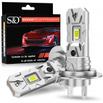 2tk 20000LM H7 LED-esitulede Canbus H7 lambipirnid 1:1 minisuuruses 50 W Plug and Play autotuled CSP 6500K valge Hi/Lo Beam esilatern