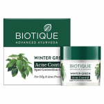 Biotique Bio Winter Green Spot korrigeeriv aknevastane kreem |Parandab naha tekstuuri | 100% botaanilised ekstraktid| Sobib k&otilde;ikidele nahat&uuml;&uuml;pidele | 15G