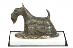 Scottish terrier, Aberdeen Terrier, Scottie, Aberdeenie - dog figurine, figure on a white base, trophy for Art-Dog dog show exhibition