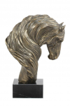 Fresian horse II - elegant statuette, bust of a horse on a stone base, a trophy for horse racing by Art-Dog.