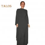 Naiste &otilde;htukleit Dolmani varrukatega k&otilde;hn keebi t&uuml;&uuml;p puhast v&auml;rvi O kael, pikad varrukad. S valge