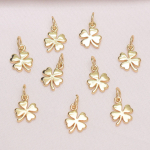 10 tk V&auml;rvi s&auml;ilitav iidne kuldne neljaleheline ristikripats, Lucky Grass ripats, k&auml;sitsi valmistatud k&auml;ev&otilde;ru, kaelakee, helmestega aksessuaarid, v&auml;ike ripats.