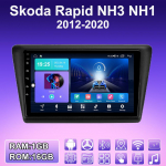 2 DIN Android Carplay autoraadio Skodale Rapid NH3 NH1 2012-2020 Multimeediapleier Peaseade Stereo GPS Navigatsioon BT WIFI 2+32GB 1+16GB
