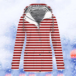Naiste Solid Stripe vihmajope Outdoor Plus veekindel kapuutsiga vihmamantel Tuulekindel XXXL must
