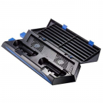 Vertikaalne alus PS4 Slim / tavalisele Playstation 4-le, jahutusventilaatoriga kontrolleri laadimisjaam, m&auml;ngude hoiustamise ja DualShock laadijaga 38*14.3*3cm must
