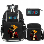 3 tk/komplekt Anime One Piece Pestav Seljakott Teismelisele T&uuml;drukule Poisile Arvuti Seljakott Tagasi Kooli Kerge Raamatukott Meestele Naistele Reisikott Seljakott