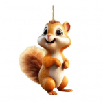 Auto rippuv orav rippuv ornament kaelapaelaga, mida on lihtne riputada, mitmek&uuml;lgne kasutatav v&otilde;tmehoidja Squirrel