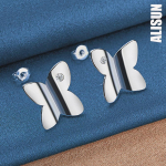 925 h&otilde;bedast liblikas AAA tsirkooniga perforeeritud k&otilde;rvar&otilde;ngad pulmaehted 1.50*1.40cm