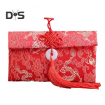 Faux siidist punane &uuml;mbrik Hiina pulma punase taskuga &otilde;nneraha Hongbao kaardi sularaha&uuml;mbrik Hiina s&otilde;lmega uusaasta kevadfestivali pulmadeks F