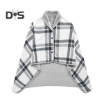 Kantav tekk-sall-pleed kontorisse, koju, voodile, diivanile, reisile, viskamiseks. N&ouml;&ouml;pkinnitusega kerge, pehme, hubane, soe ruuduline pont&scaron;o-pleed igaks aastaajaks. S