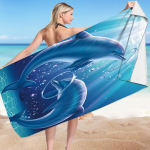 28 &times; 59 tolline rannar&auml;tik Marine Animal Dolphin seeria mikrokiust kahepoolne sametest rannar&auml;tik ujumisvannir&auml;tik One Size