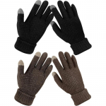 2 paari naiste talvised puuteekraaniga kindad, soojad fliisvoodriga kootud kindad, elastne mansett, talvised tekstis&otilde;numite saatmise kindad