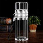Creative klaasist teeveepudel koos infuseerijaga topeltseinaga 300 ml lahtise tee ja vee eraldamise teepudeli kruus reisimiseks 350ml