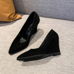 Terava nina Naiste kiilud Kingad Suede Elegantne K&otilde;rged Kontsad Kingad Naine Trend Disainer Kleit Pidu Mood K&auml;imispumpasid Mujer Zapatos 35 must