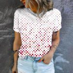 Must valge polka t&auml;ppide mustriga igap&auml;evane Fallow Style naiste sumerriided Suurem&otilde;&otilde;tmeline T-s&auml;rk l&uuml;hikeste varrukatega mugavad topid S-8XL 6XL
