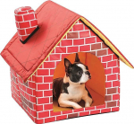 Veekindel lemmikloomamaja koertele ja kassidele, punastest tellistest koertemaja Kokkupandav ja eemaldatav pestav lemmikloomavoodi kutsikatele aastaringseks kasutamiseks punane