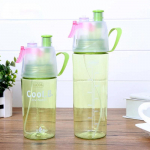 Uus 400/600 ml 3 v&auml;rvi &uuml;hev&auml;rviline plastikust pihustiga jahutav suvine spordiveepudel, kaasaskantav, matkamiseks, &otilde;ues, rattas&otilde;iduks, &scaron;eikerpudelid 400ml roheline