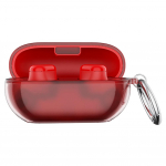 Kaitse&uuml;mbris P&otilde;rutuskindel k&otilde;rvaklappide &uuml;mbrise kate L&auml;bipaistev kate v&otilde;tmehoidjaga Beats Solo Budsi juhtmevabade k&otilde;rvaklappide jaoks l&auml;bipaistev punane v&auml;rv