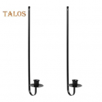 2 tk Metallist k&uuml;&uuml;nlahoidja seinakaunistusega k&uuml;&uuml;nlahoidja Kaasaegne seinakinnitus koonusk&uuml;&uuml;nlahoidjad kamina elutoa talumaja jaoks must