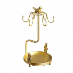 Topsihoidja 6 konksuga, tasside ja alustasside vitriin, tasside hoiuriiul must