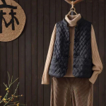 Kerge ja soe naiste puuvillane vest talvine hiina stiilis pandlaga vest 2XL